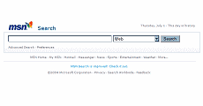 Screenshot nového MSN Search